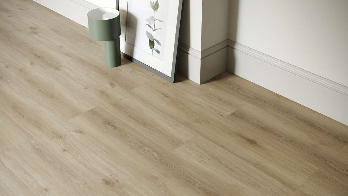 planeo Rigido Vinile ad incastro - SolutionX 2in1 Oak Cream | Isolamento acustico integrato (ECF-0097)