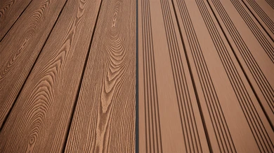 planeo SolidWood WPC Lame de terrasse massive - brun clair 3m français/structuré