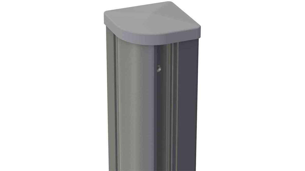 planeo Gardence Metallic - Palo angolare in alluminio regolabile con cappuccio incluso