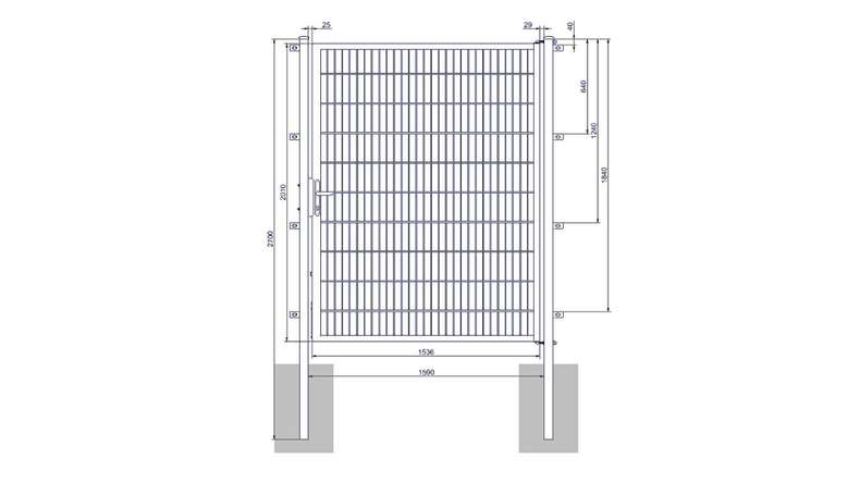 planeo Universaltor medium 1-flg. Feuerverzinkt H 2000 x B 1590 mm inkl. Torpfosten