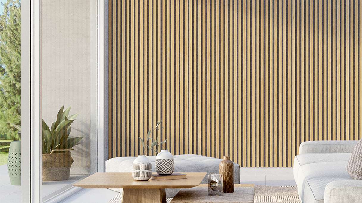 Pannelli acustici Skaben SilentWall Pro - rovere marrone chiaro - 250 x 60 cm