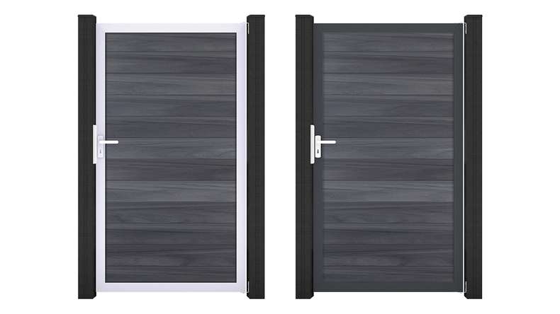planeo Gardence Strong - BPC-Universaltor Steingrau co-ex mit Alurahmen 100 x 180 cm