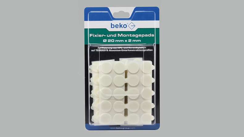 Beko Fixier- und Montagepads für HPL Dielen Ø 20 mm x 2 mm 