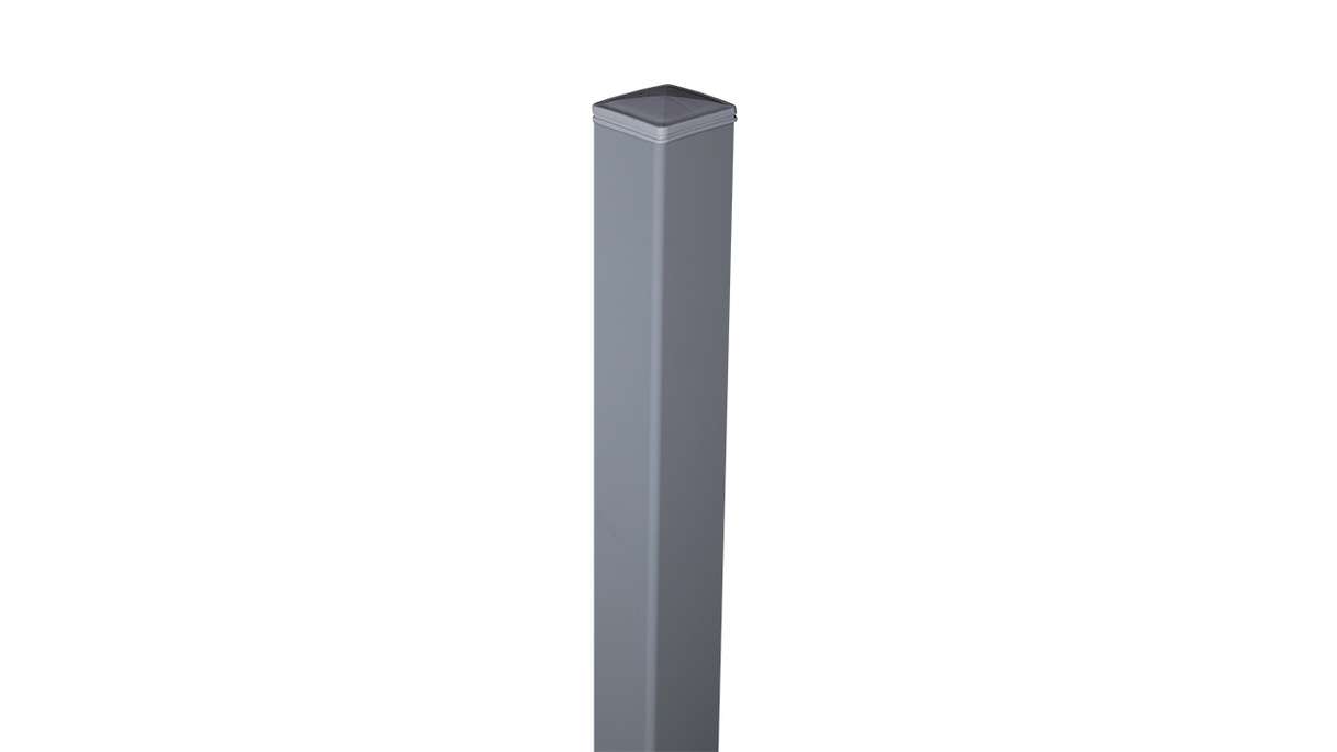 planeo Gardence Guard - Palo in alluminio appositamente rinforzato per l'installazione nel calcestruzzo Grigio argento 240cm incl. tappo