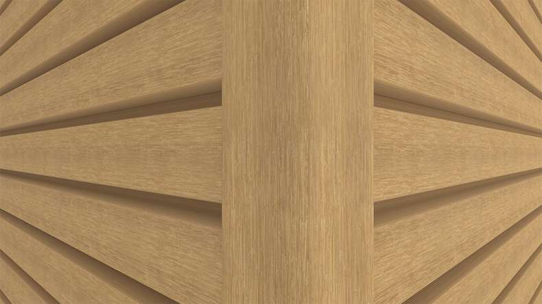 planeo LINEA Wide - Bardage de façade en WPC CoEx, couleur sable, 2900 x 181 mm