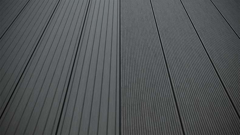 planeo LightWood WPC Terrassendiele Hohlkammer - Dunkelgrau 4.2m gerillt/genutet