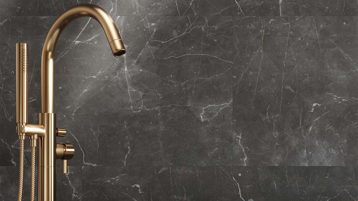 planeo Wandverkleidung Kunststoff - Wall&Floor Design Chino Dark supermatt 80 x 40 cm