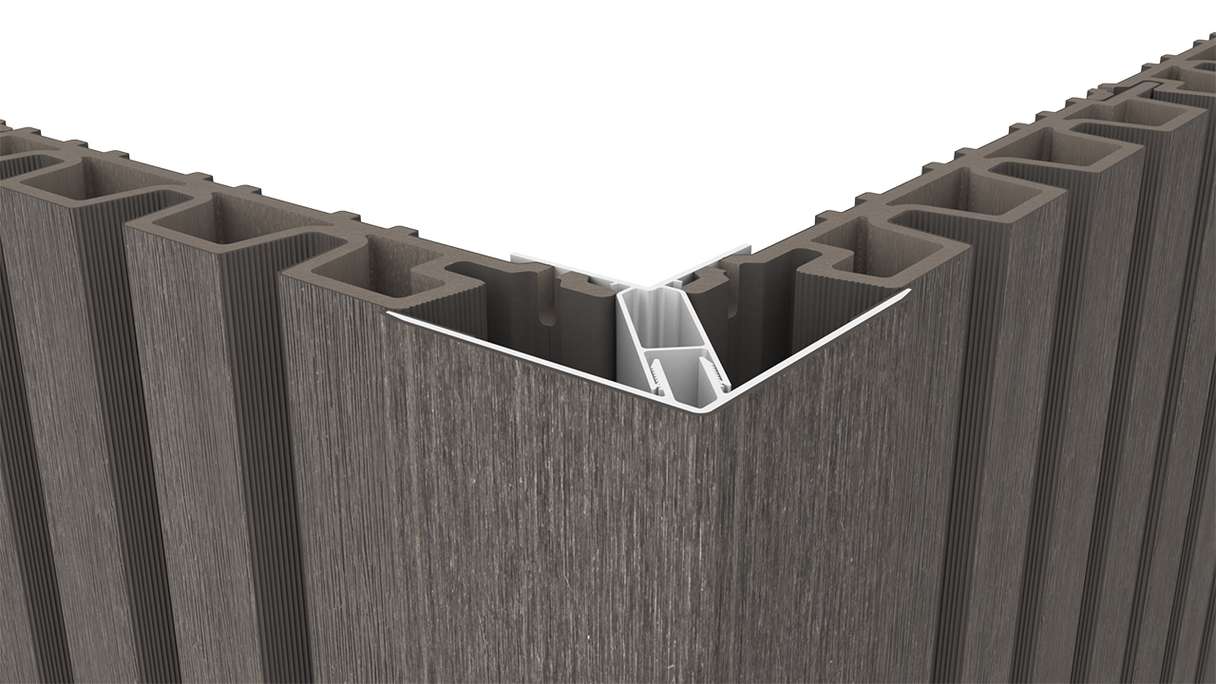 planeo LINEA - Alu CoEx Außeneckprofil Dunkelgrau 3000 x 66 x 66 mm