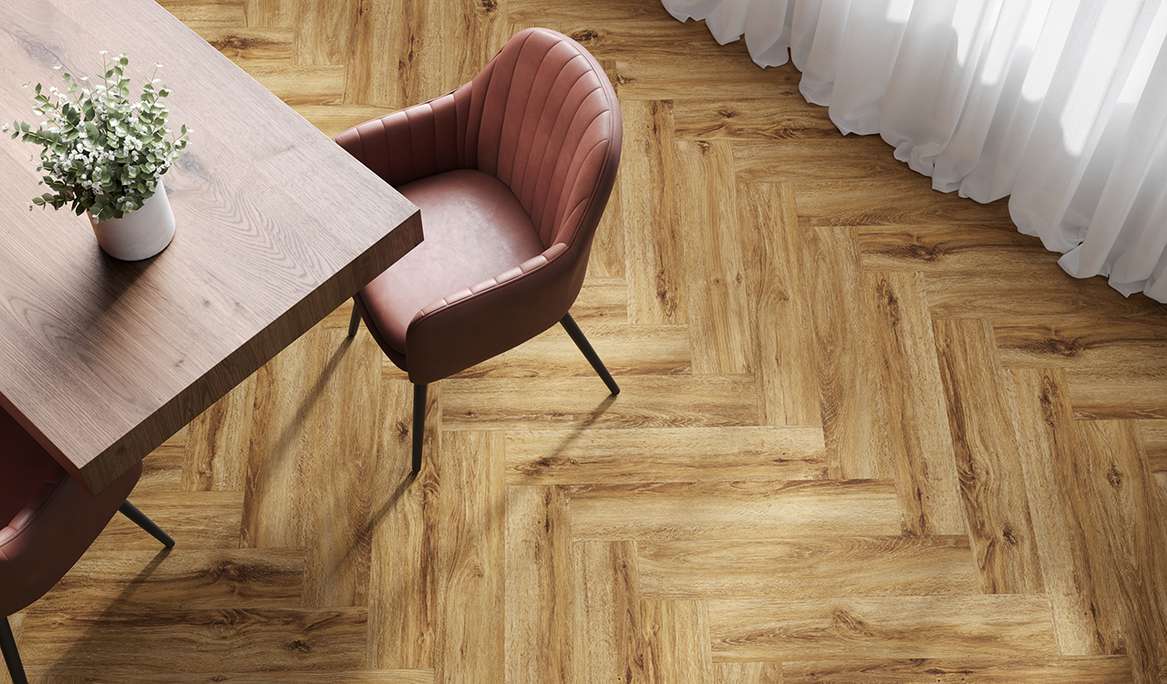 planeo Sol PVC clipsable - Herringbone Riley Oak (100P1004HB)