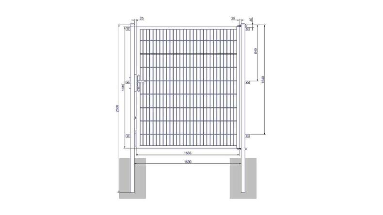 planeo Universaltor medium 1-flg. Feuerverzinkt H 1800 x B 1590 mm inkl. Torpfosten