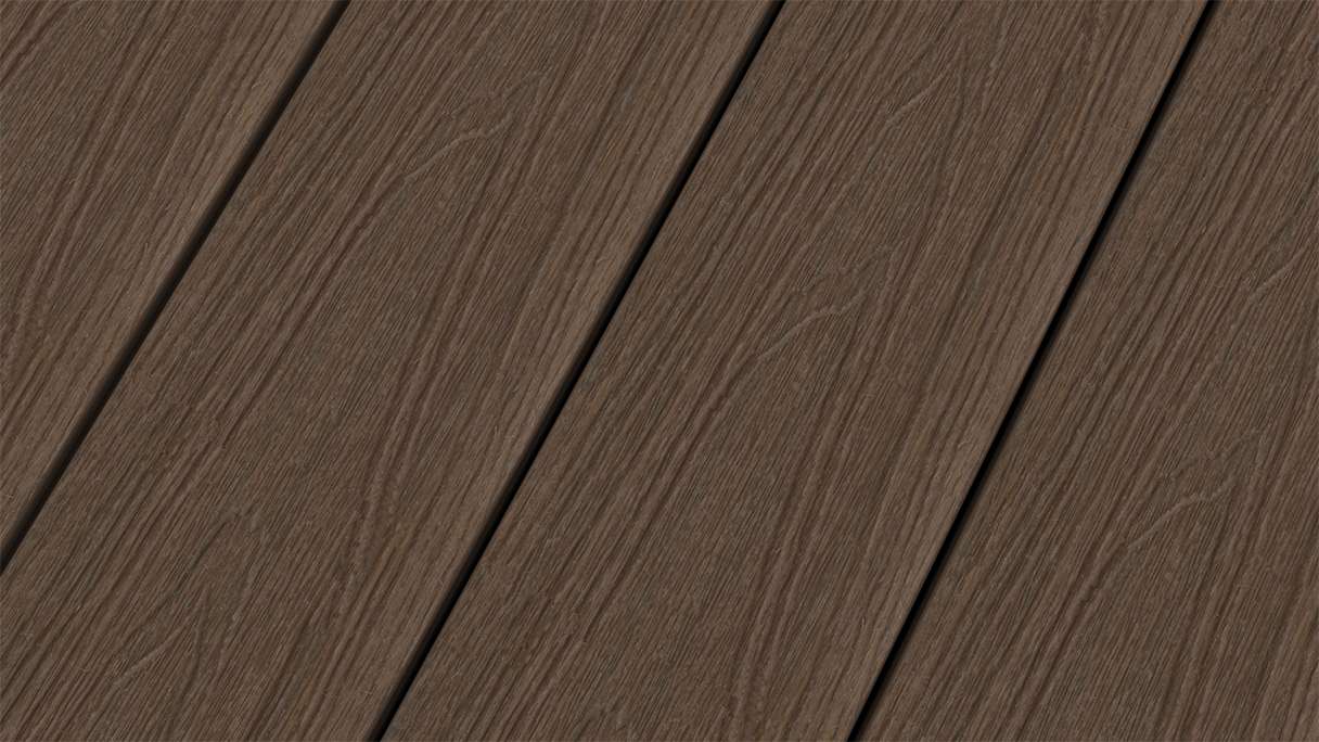 planeo WOODLine Nature - Pannello per decking rivestito in WPC CoEx a camera cava - Ipe Brown 3m strutturato/liscio spazzolato