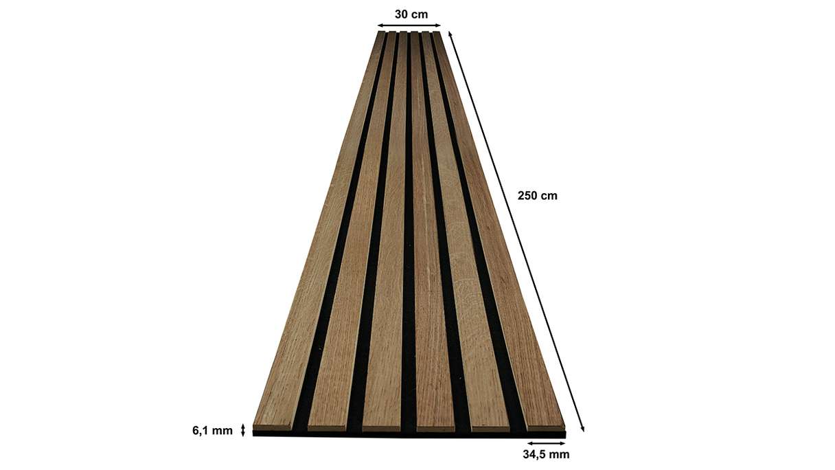 Pannelli acustici Skaben SilentWall Comfort Light - Rovere rustico - 250 x 30 cm