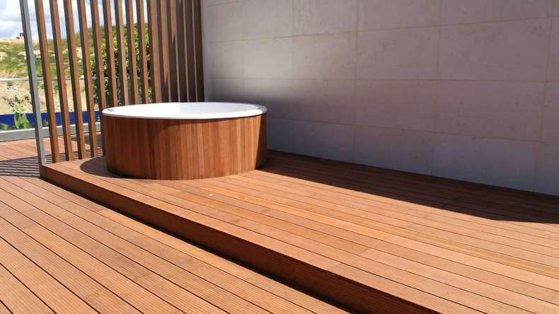 terrazza in legno planeo - bambù chiaro - liscio/scanalato