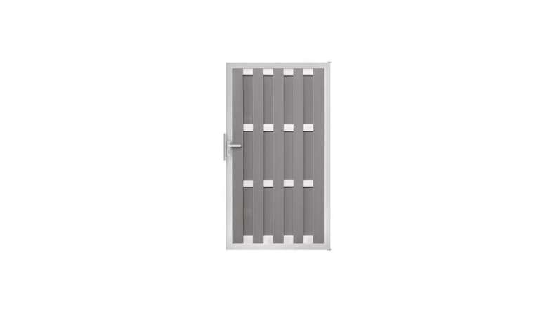 planeo Gardence Premade - Porte composite DIN droite Gris clair 100 x 180 x 4,0cm - cadre argenté