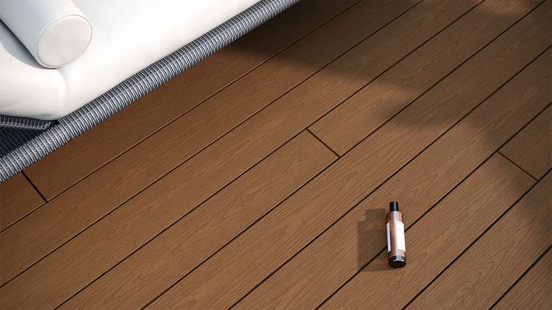 planeo CoEXWood Lame de terrasse WPC massif enrobé - Sable/Caramel 3.6m structuré