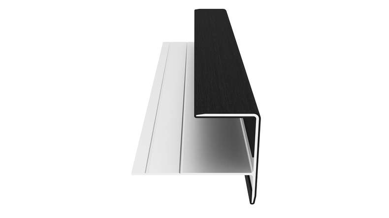 planeo LINEA - Profilo terminale in alluminio CoEx nero 3000 x 74 x 61 mm