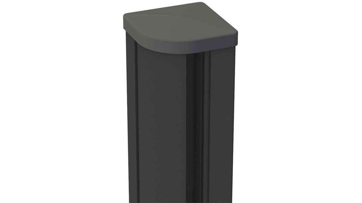 planeo Gardence Metallic - Palo angolare in alluminio regolabile con cappuccio incluso