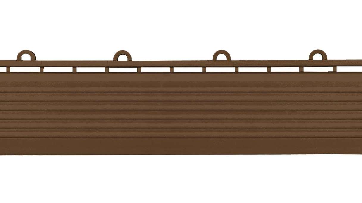 Panneau latéral planeo pour dalles à emboîter 30 x 30 cm - marron avec œillet