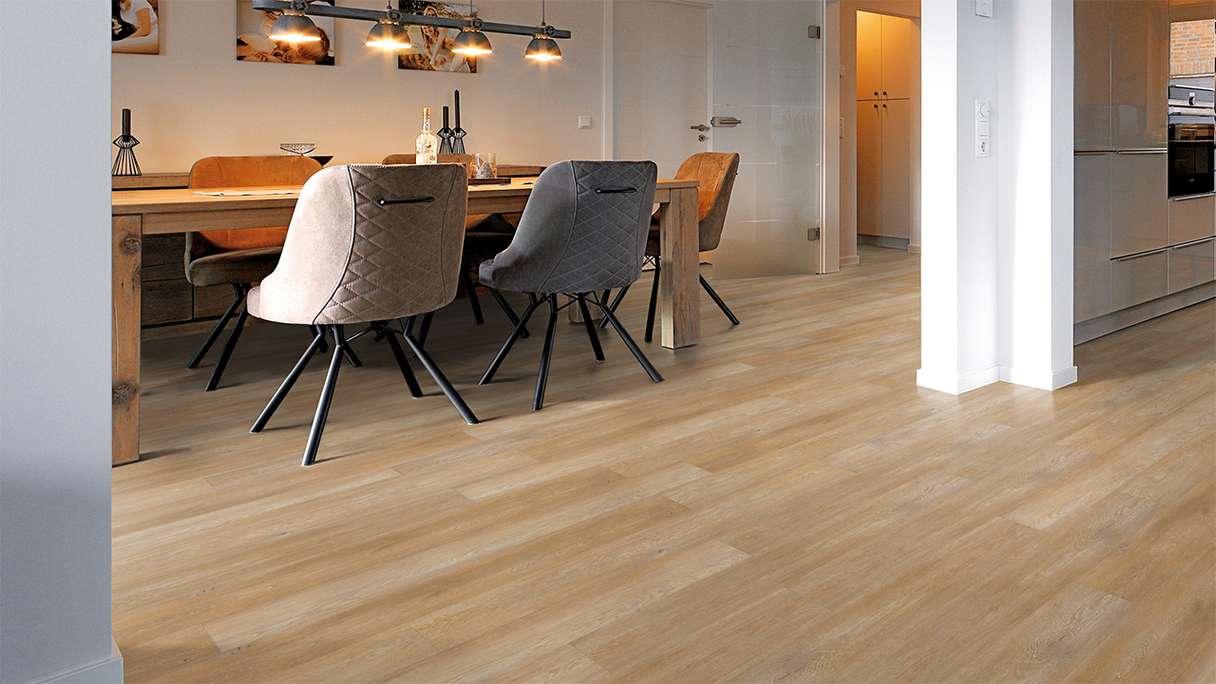 planeo Vinyle à clic rigide - FlexCore 55 Honey Rustic Oak | Isolation phonique intégrée (plfc-5001FS55)