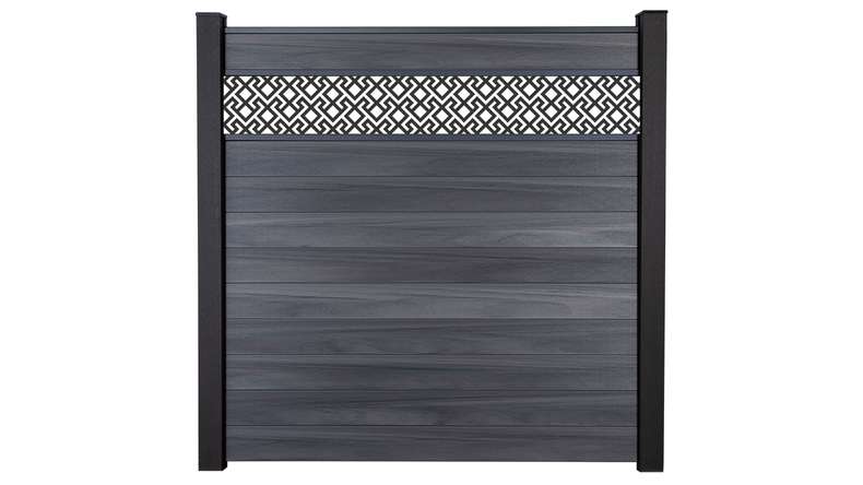 planeo Gardence Strong - BPC-Steckzaun Abstract Steingrau co-ex 180 x 180 cm
