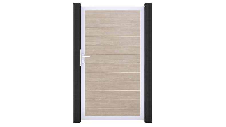 planeo Gardence Simply Small - PVC-Universaltor Sheffield Oak mit Alu-Rahmen 100 x 180 cm