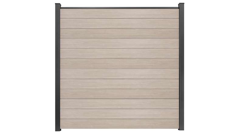 planeo Gardence Simply Small - Clôture PVC à emboîter Sheffield Oak light 180 x 180 cm