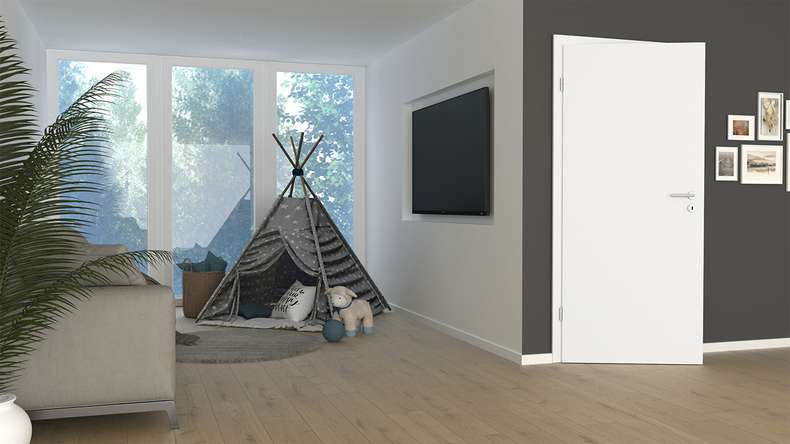 porta interna planeo PUREA Calma White 9003 Design edge | CPL - 1985 x 610|735|860|985 mm