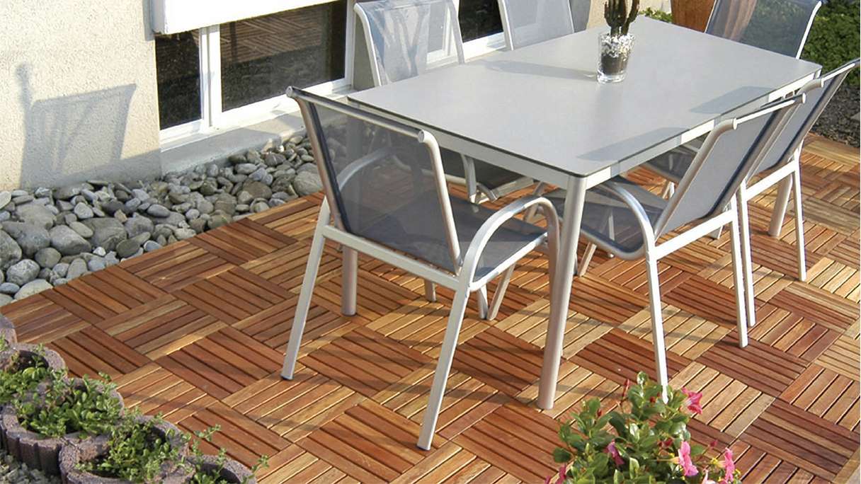 tegola per terrazza in legno planeo acacia 30x30 cm - 5 pz.