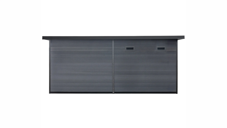 planeo WPC CoEx Pultdach Gartenhaus XXL - Anthrazit 560 x 288 cm