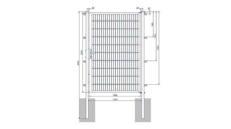 planeo Universaltor medium 1-flg. Feuerverzinkt H 2000 x B 1340 mm inkl. Torpfosten