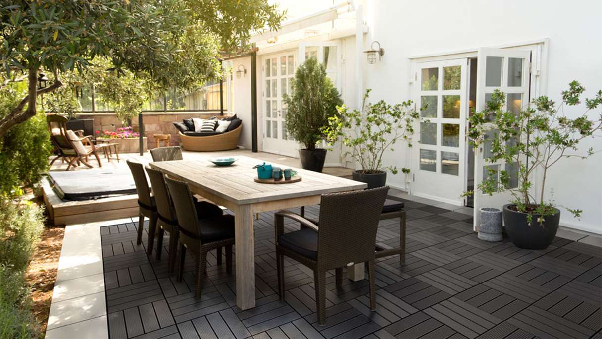 planeo WPC piastrella per patio antracite 30x30 cm - 6 pz.