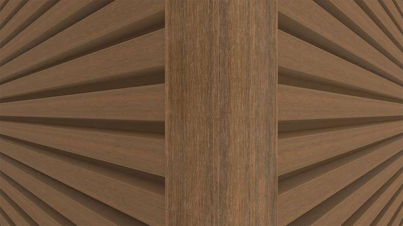 planeo LINEA - Alu CoEx Außeneckprofil Burma Teak 3000 x 66 x 66 mm