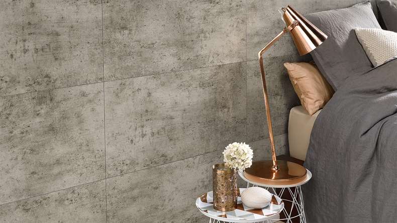 planeo StrongWall - Wandverkleidung Kunststoff Dark Cement 65 x 37,5 cm
