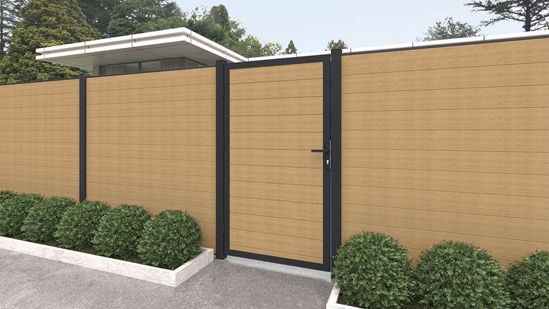 planeo INFINITY - WPC CoEx Steckzaun Sand 176 x 183 cm