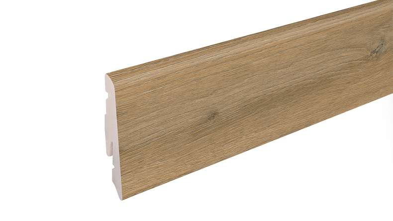 planeo Plinthe SolutionX 2en1 - 2400 x 14 x 58 mm Chêne brun clair (SL0008)