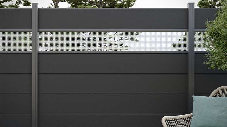 planeo Gardence Strong XL - Clôture composite à emboîter standard gris Anthracite