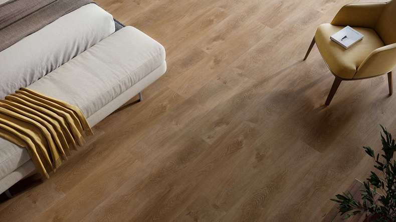 planeo Vinyle à clic rigide - HOMEtec Basic 30 IXPE Warm Meadow Oak | Isolation phonique intégrée (RP-E30-1)