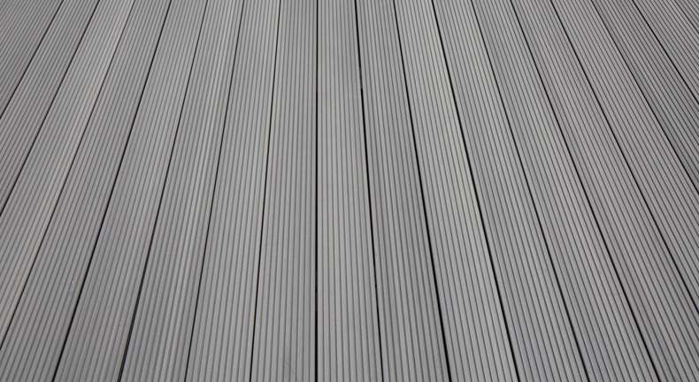 Ensemble complet TitanWood 4m de planche à âme creuse structure rainurée gris clair 8,8m² incl. aluminium-UK