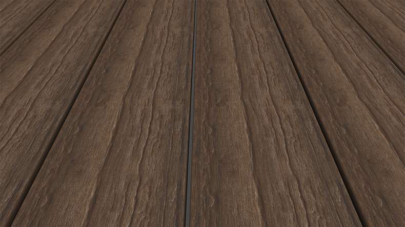 planeo ANTIKWoodline - WPC CoEx ummantelte Terrassendiele Massivdiele - Ipe Braun 3m - rustikal/glatt gebürstet