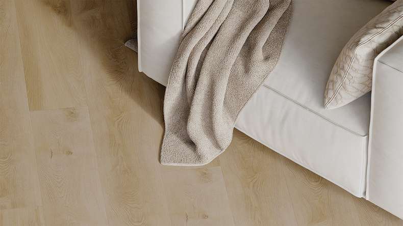planeo Rigid Klick Vinyl - HOMEtec Basic 30 IXPE Sunlit Amber Oak | Trittschalldämmung integr. (RP-E30-5)