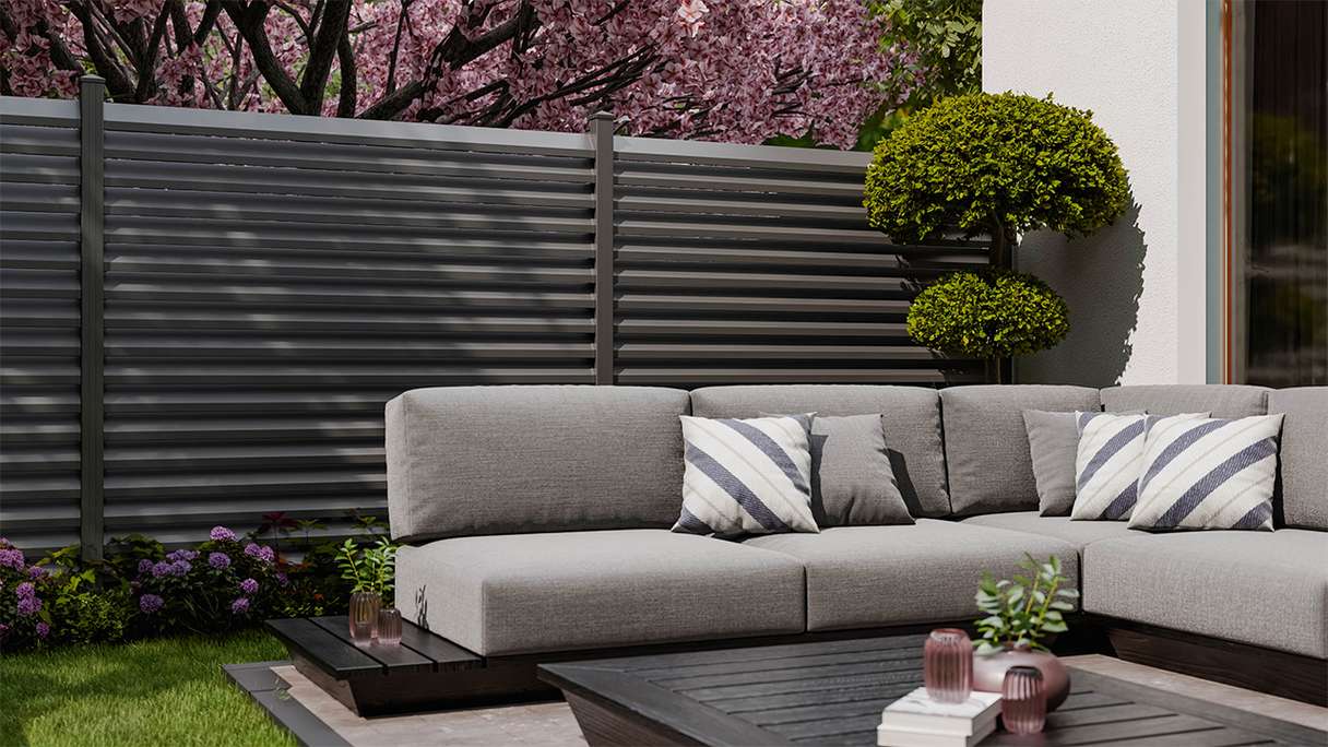 planeo Gardence Metallic Rhombus - Recinzione da giardino in alluminio quadrata antracite | DB703