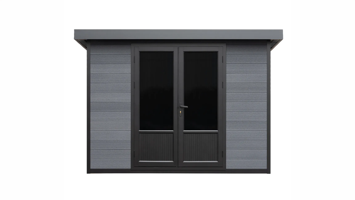 planeo WPC CoEx Pultdach Gartenhaus M - Anthrazit 280 x 280 cm