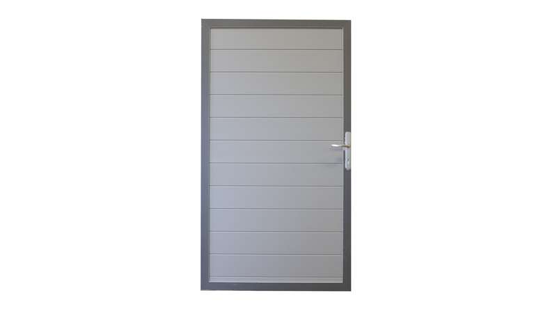 planeo Gardence Metallic - Alu-Universaltor Silbergrau mit Anthrazit-Alurahmen