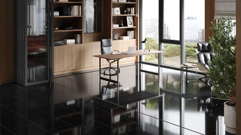 planeo Laminat - MAX Schwarz Hochglanz