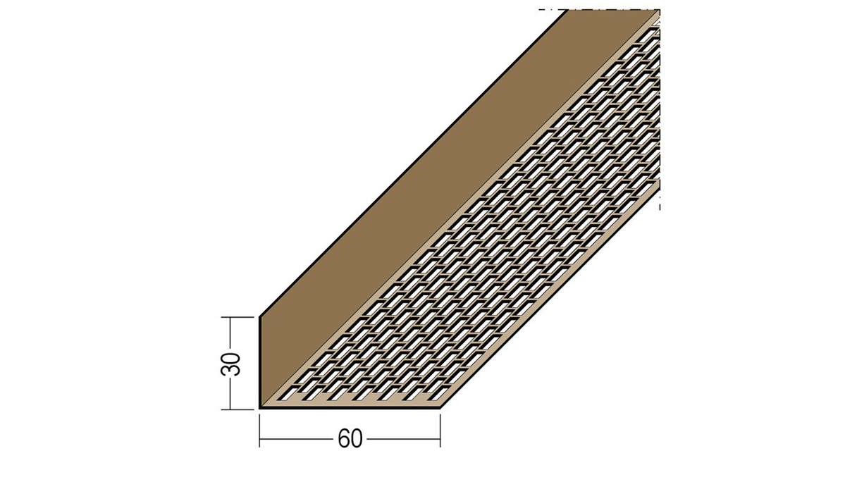 planeo Protect Lüftungswinkelprofil - LÜW 30x60x2500mm braun