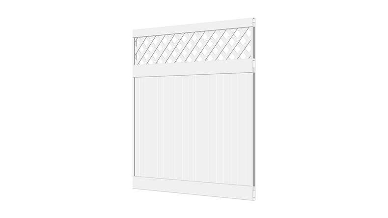 planeo Privara - Clôture à emboîter PVC blanc avec treillis - résistant aux UV | 177 x 178 cm