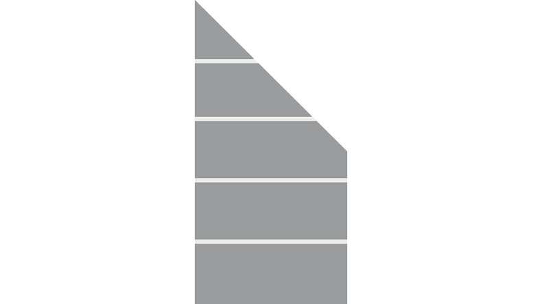 planeo Gardence Flair - Glas-Sichtschutz Schräg rechts Blockstreifen 90 x 180 cm