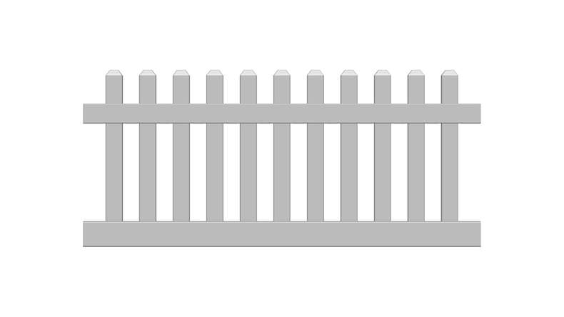 planeo Privara - PVC Steckzaun Vorgartenzaun Weiß - UV-Beständig | 180 x 80 cm