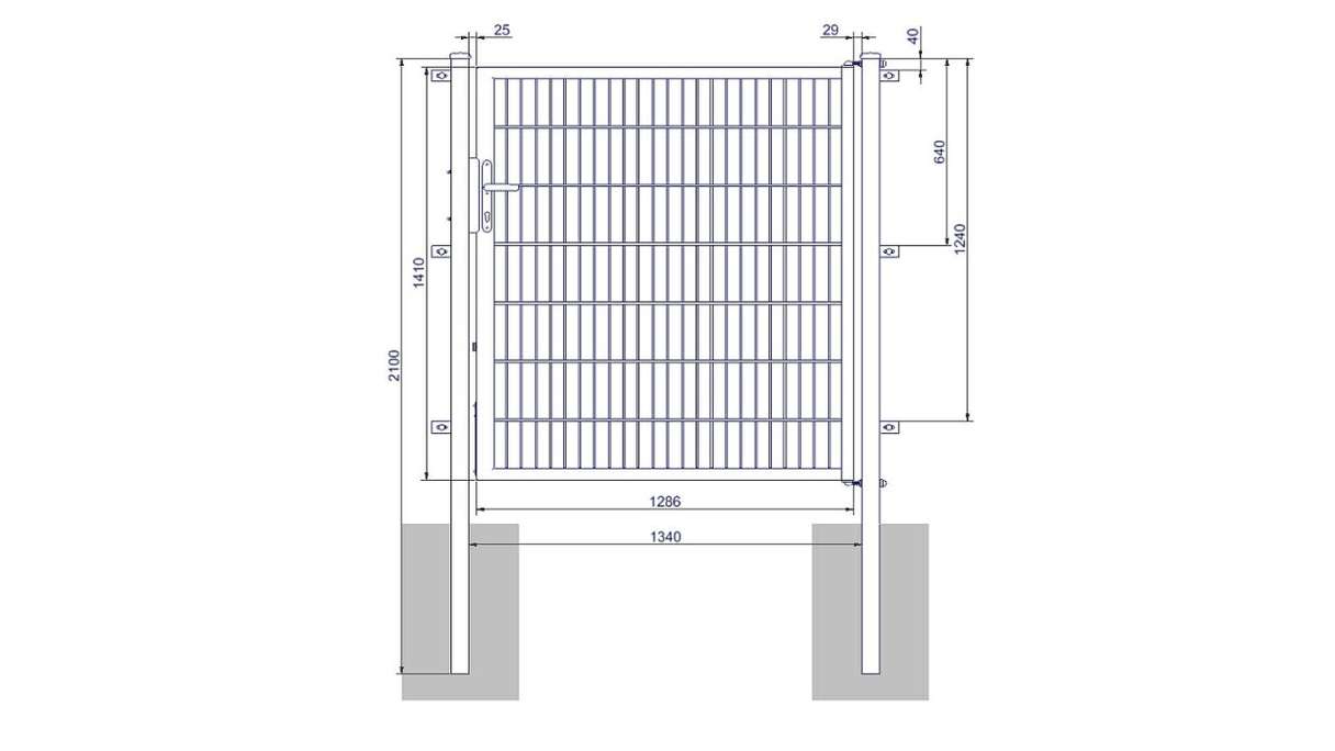 planeo Universaltor medium 1-flg. Feuerverzinkt H 1400 x B 1340 mm inkl. Torpfosten