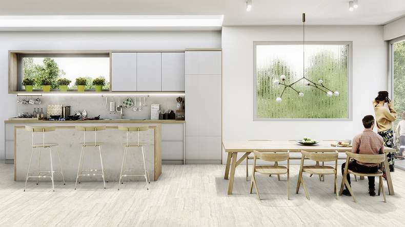 Gerflor Sol PVC clipsable - Senso Clic Travertin Ivory | Made in Europe (60981511)